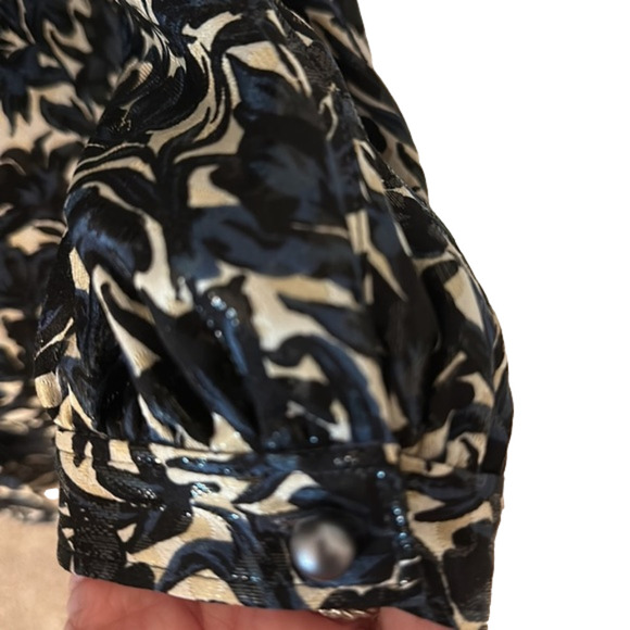 Tory Burch Caralyn Silk Blend Floral Sheen Long Sleeve Button Down Blouse Shirt - Picture 12 of 16